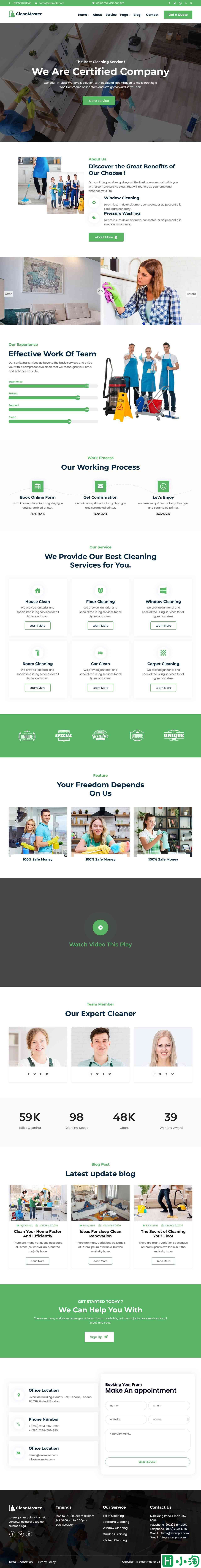家政清洁劳务公司网站模板-PC预览